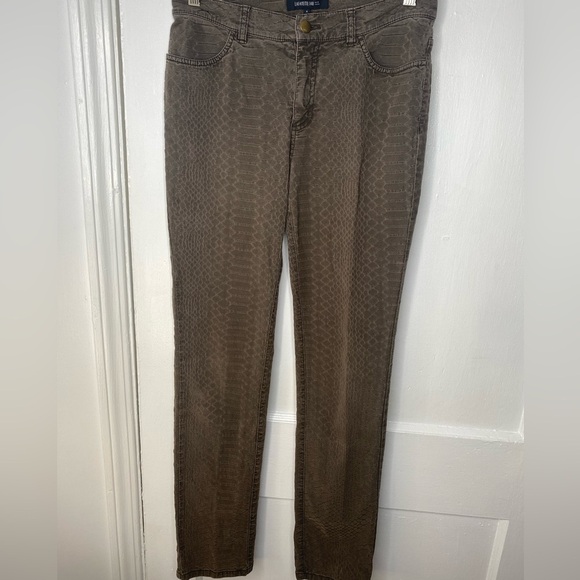 LAFAYETTE 148 New York Python Print Brown Skinny Jeans - Picture 2 of 8